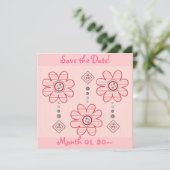 Invitation Annonces de fleurs scintillantes roses uniques (Debout devant)