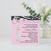Invitation Annonces de Graduation de Pink Zebra (Debout devant)