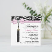 Invitation Annonces de graduation Girls Pink Zebra (Debout devant)