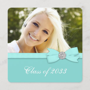 Invitation Annonces de graduation photo bleu turquoise