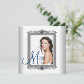 Invitation Annonces de graduation photo bleu turquoise (Debout devant)