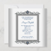 Invitation Annonces de graduation photo bleu turquoise (Dos)