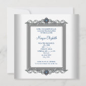 Invitation Annonces de graduation photo bleu turquoise (Dos)