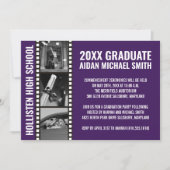 Invitation Annonces de graduation photo personnalisée [Violet (Devant)