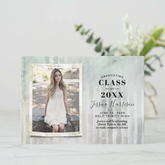 Invitation Annonces de graduation photo tendance (Debout devant)