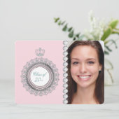 Invitation Annonces de graduation turquoise Blue Pink Princes (Debout devant)