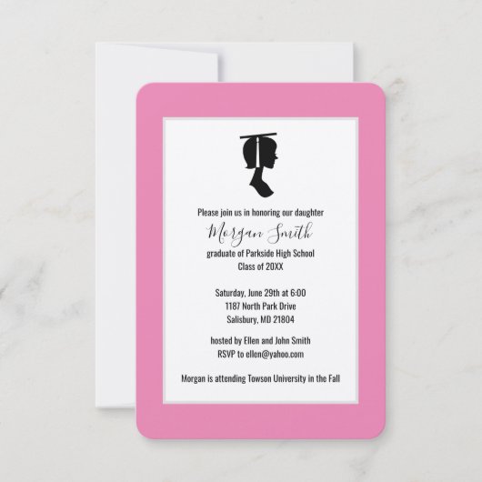 Invitation Annonces de gradués Silhouette (Devant)