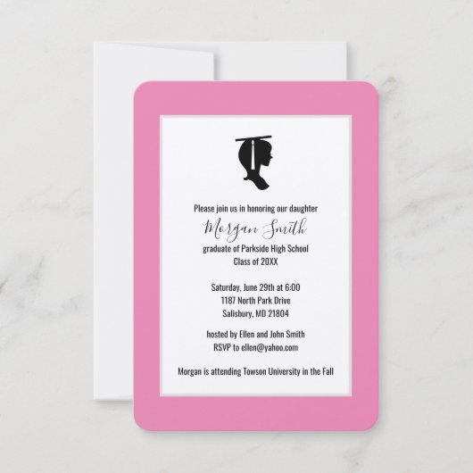 Invitation Annonces de gradués Silhouette (Devant)
