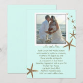 Invitation Annonces de mariage Blue Starfish Réception unique (Devant / Derrière)