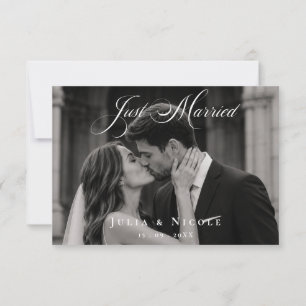Invitation Annonces de mariage photo classique juste marié