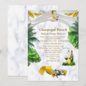Invitation Annonces de mariage tropical romantique (Devant / Derrière)