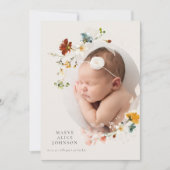 Invitation Annonces de naissance de Fleur sauvage botanique c (Devant)