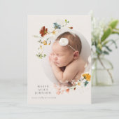 Invitation Annonces de naissance de Fleur sauvage botanique c (Debout devant)