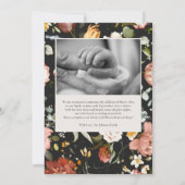 Invitation Annonces de naissance de Fleur sauvage botanique c (Dos)