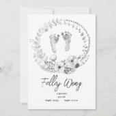 Invitation Annonces de naissance pour bébé à pied simple (Devant)