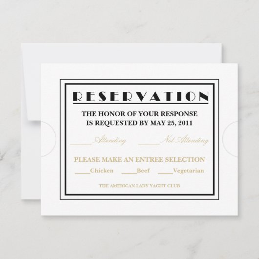 Invitation Annonces de réponse au billet d'entrée (Devant)