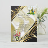 Invitation Annonces de Réunion Gold on Champagne Silk (Debout devant)