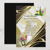 Invitation Annonces de Réunion Gold on Champagne Silk (Devant / Derrière)