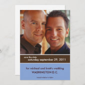 Invitation Annonces de sauvegarde de date {Bloc de couleur} (Devant / Derrière)