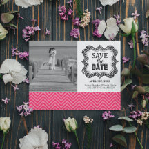 Annonces de sauvegarde de date {Chevron rose}