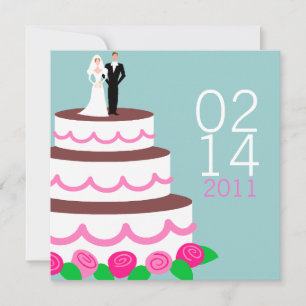 Invitation Annonces de sauvegarde de date {Gâteau de Mariage}
