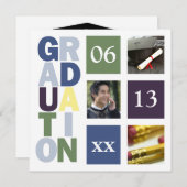 Invitation Annonces d'invitation à la graduation photo (Devant / Derrière)