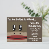 Invitation Annonces d'invitation à l'anniversaire de SOCK MON (Debout devant)