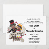 Invitation Annonces d'invitation de mariage de SOCK MONKEY (Devant / Derrière)