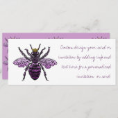 Invitation Annonces d'invitations de la reine des abeilles de (Devant / Derrière)