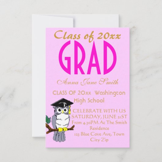 Invitation Annonces d'obtention du diplôme (Devant)