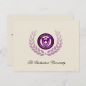 Invitation Annonces d'obtention du diplôme de l'Université Pu (Devant / Derrière)