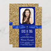 Invitation Annonces d'obtention du diplôme de Parties scintil (Devant / Derrière)