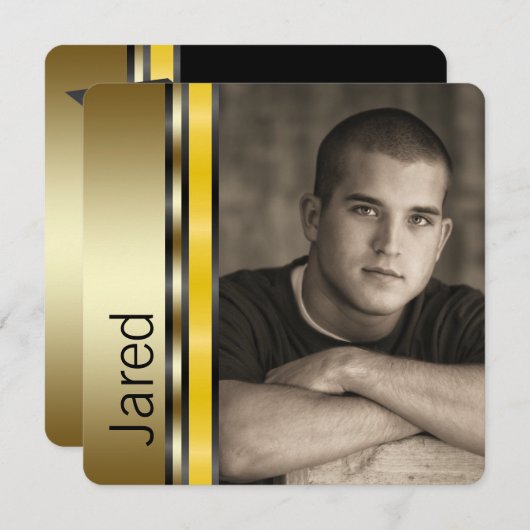 Invitation Annonces d'obtention du diplôme pour garçons (Devant / Derrière)