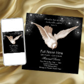 Invitation Annonces du service commémoratif Black White Dove