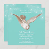 Invitation Annonces du service commémoratif turquoise Blue Do (Devant / Derrière)