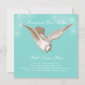 Invitation Annonces du service commémoratif turquoise Blue Do (Dos)