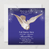 Invitation Annonces du service mémorial Blue Dove (Devant)