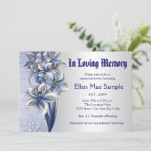 Invitation Annonces élégantes du service commémoratif bleu (Debout devant)