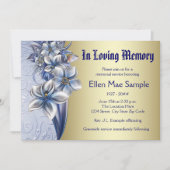 Invitation Annonces élégantes du service commémoratif bleu (Devant)