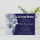 Invitation Annonces élégantes du service commémoratif bleu (Debout devant)