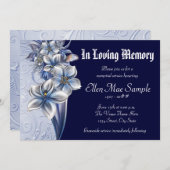 Invitation Annonces élégantes du service commémoratif bleu (Devant / Derrière)
