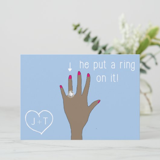 Invitation Annonces Fiançailles Modernes (Debout devant)