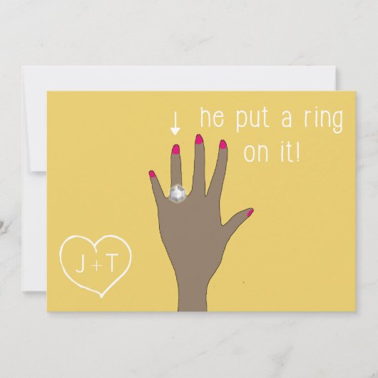 Invitation Annonces Fiançailles Modernes (Devant)