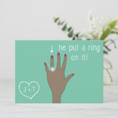 Invitation Annonces Fiançailles Modernes (Debout devant)