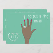 Invitation Annonces Fiançailles Modernes (Devant / Derrière)