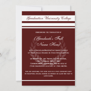 Invitation Annonces formelles de diplômes universitaires Bour