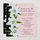 Invitation Annonces funéraires de Lily blanche (Devant / Derrière)