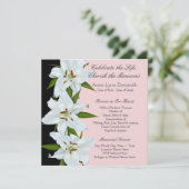 Invitation Annonces funéraires de Lily blanche (Debout devant)