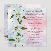 Invitation Annonces funéraires de Lily blanche (Devant / Derrière)