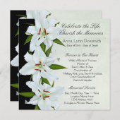 Invitation Annonces funéraires de Lily blanche (Devant / Derrière)